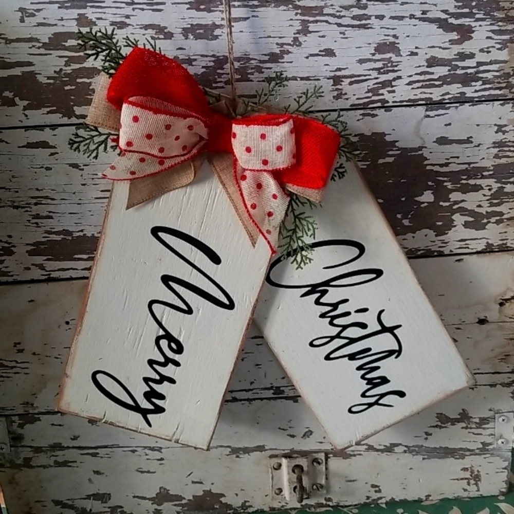 "MERRY CHRISTMAS" Wooden Sign, Christmas Decoration Farmhouse Decor